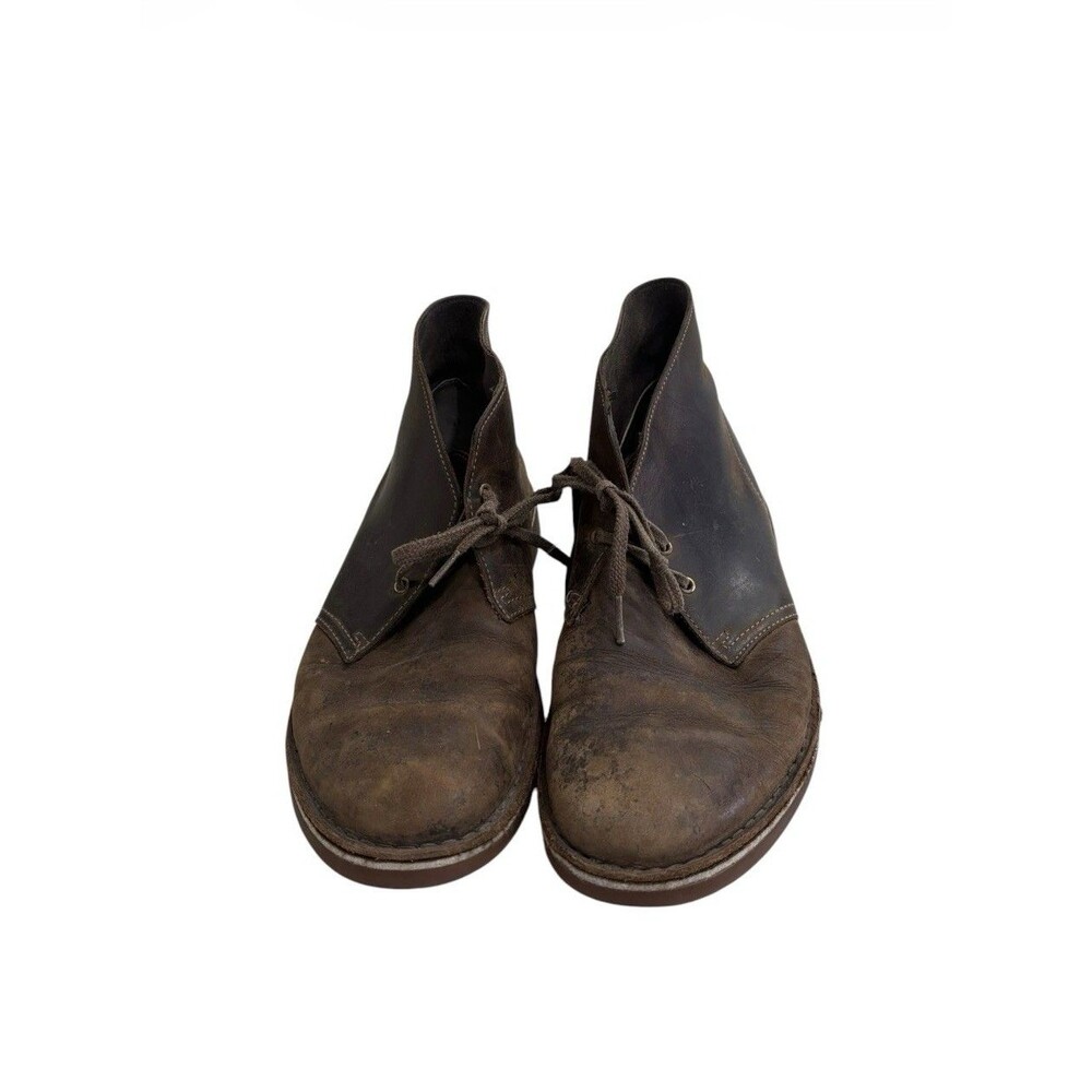 Clarks Men Bushacre 2 Brown Oily Leather US 10 M Chukka Boots